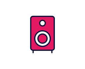 Fototapete - Soundspeaker flat icon. Single high quality outline symbol for web design or mobile app.  Holidays thin line signs for design logo, visit card, etc. Outline pictogram EPS10