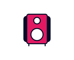 Fototapete - Soundspeaker flat icon. Single high quality outline symbol for web design or mobile app.  Holidays thin line signs for design logo, visit card, etc. Outline pictogram EPS10
