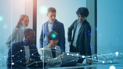 Poster - Business network concept. Group of businessperson. Teamwork. Human resources. Group of multinational businessperson meeting in the office.