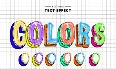 Poster - Editable text style effect - Doodle text style theme. School sketch.Text effect. Graphic style