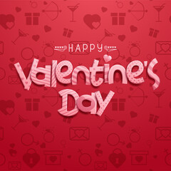 Wall Mural - Happy Valentine's Day Greeting Card vector illustration