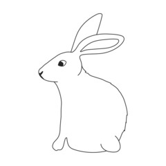 Wall Mural - Rabbit vector outline icon. Vector illustration bunny on white background. Isolated outline illustration icon of rabbit.