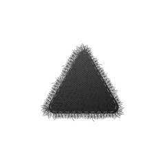 triangle black denim patch template, realistic vector illustration isolated.