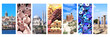 Collection of vertical banners with landmarks of Turkey