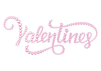 Wall Mural - Lettering Happy Valentines Day banner. (3D rendering)