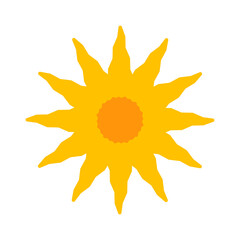 Poster - Sun icon. Yellow sunny rays symbol. Trendy vector summer sign