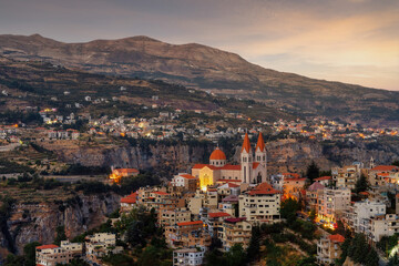 Wall Mural - Bsharri Village in the Mountains of Lebanon