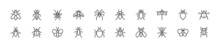 Set Of Simple Insect Line Icons.