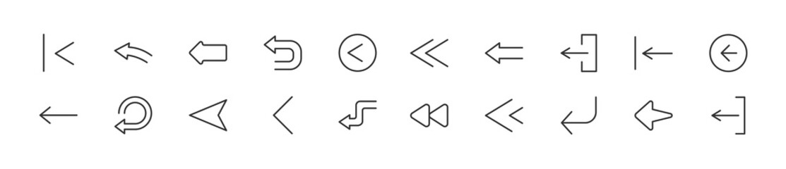 Poster - set of simple left line icons.