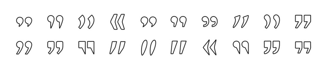 Poster - set of simple quote line icons.