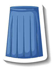 Poster - Blue pleated skirt in cartoon style