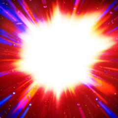 Wall Mural - colourful starburst explosion border with white copyspace centre. the elements of this image furnish