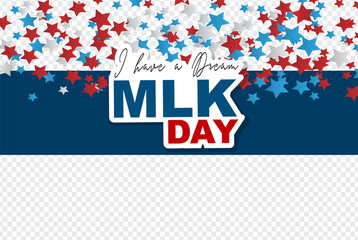 Wall Mural - martin luther king day. mlk holiday banner design. transparent overlay. vector illustration