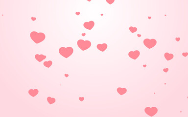 Canvas Print - Valentine day pink hearts on pink background.