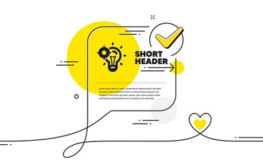 Poster - seo idea icon. continuous line check mark chat bubble. web targeting sign. traffic management symbol