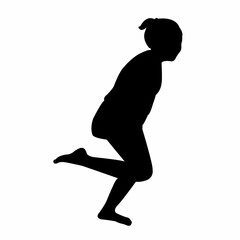 Canvas Print - a girl running body silhouette vector