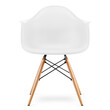 White chair on wooden legs on a white background