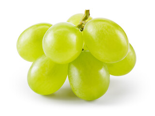 Green grape isolated on white. Fresh green grape. With clipping path. Full depth of field.