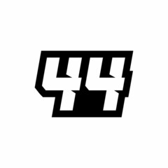 Sticker - Racing number 44 logo design