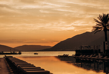 beautiful pool sea views bay mountains sunset