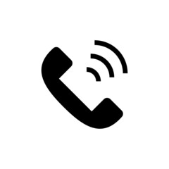 Aufkleber - Black phone silhouette icon. Vector.