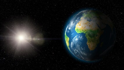Wall Mural - the planet earth is spinning in space. elements of this image furnished by nasa