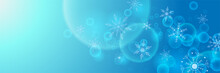 Winter Cool Blue Snowflake Design Template Banner