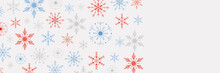 Snowy Clear Red Snowflake Design Template Banner
