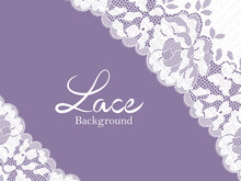 White Lace On Purple Background.