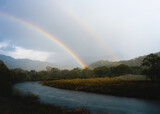 Fototapeta Tęcza - rainbow over the river and cnitch