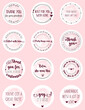 Thank you packaging round stickers. Vector illustration.