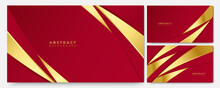 Elegant Red Maroon And Gold Background With Overlap Layer. Suit For Business, Corporate, Institution, Party, Festive, Seminar, And Talks