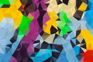 Fototapete - abstract colorful geometric background. low polygon wallpaper