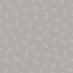 coffee seamless pattern. coffee beans contour vector illustration, flat style. template for textiles