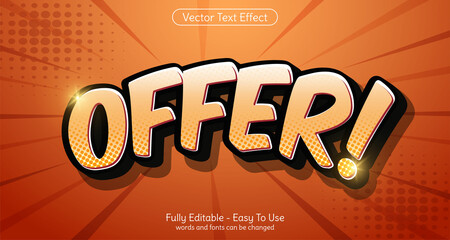 Leinwandbilder - Creative 3d text Offer editable style effect template
