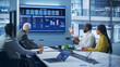 © Gorodenkoff - Multi-Ethnic Office Conference Room Meeting: Diverse Team of Professional Entrepreneurs, Investors Talk, Use TV Screen with infographics, Charts, Graphs. Businesspeople Discuss Investment Strategy