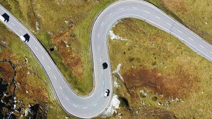 Wall Mural - julier pass, surses, switzerland. natural scenery in the highlands. a road with many curves among th