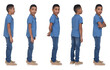 © curto - side view of same boy various poses on white background