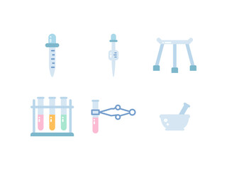 set of laboratory equipment flat design v2