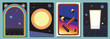 1980s Style Abstract Backgrounds, Illustration. Space and Vintage Colors, Geometric Shapes, Perspective Grids