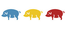 Pig Icon On A White Background, Vector Illustration