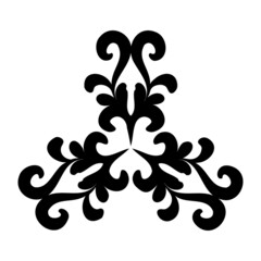 Poster - Antique black floral ornament on white background. Decorative design element in oriental style. Vector illustration.