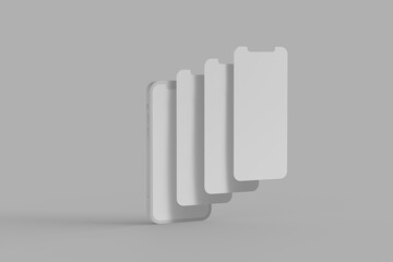 Aufkleber - Minimalist modern clay mockup smartphones for presentation, application display, information graphics blank