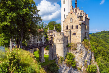 Wall Mural - Lichtenstein Castle on mountain top, Germany, Europe