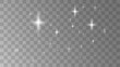Vector star light glow effect template isolated on transparent background