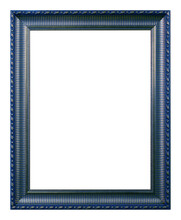 Antique Blue Frame Isolated On The White Background
