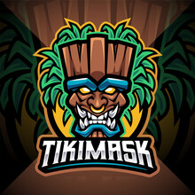 Tiki Mask Esport Mascot Logo Design