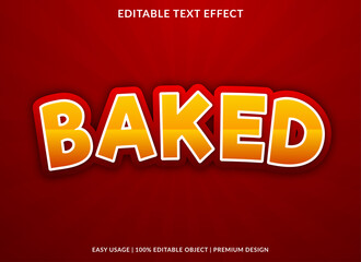 baked text effect template with bold and abstract style use for business brand and logo