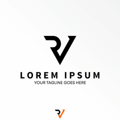 Poster - Letter or word RV on triangle image graphic icon logo design abstract concept vector stock. Can be used as a symbol related to initial or sport.