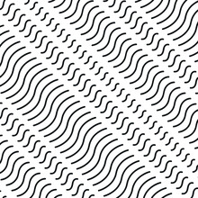 Seamless Tribal Concept Line Waves Traditional Pattern Black White Background Suitable For Print Cloth